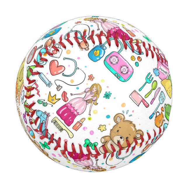 Pelota De Béisbol Princesa, castillo y accesorios (Reverso derecho)
