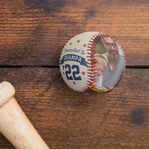 Pelota De Béisbol Promocionado a Grampa Foto del nuevo abuelo