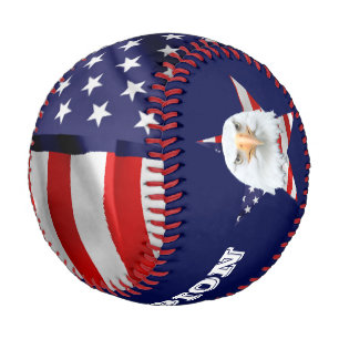Pelota De Béisbol Protegiendo al águila calva, la bandera estadounid
