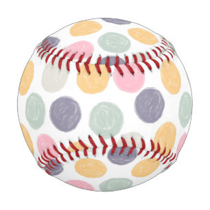 Pelota De Béisbol punto de polka pastel de colores artísticos