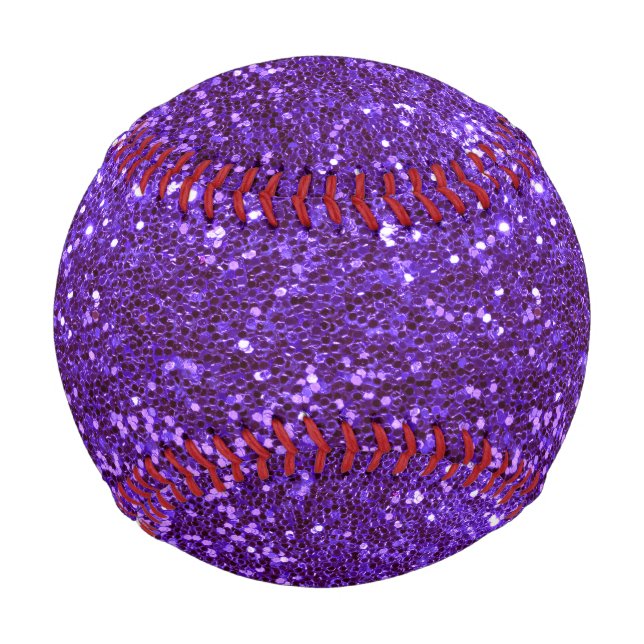 Pelota De Béisbol Purple Bling Girly Glam Sparkly (Anverso)