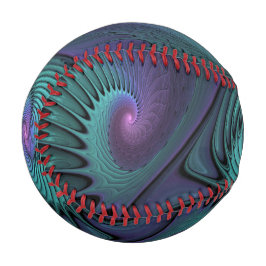 Pelota De Béisbol Purple Meets Turquoise Moderno Resumen Arte Fracta
