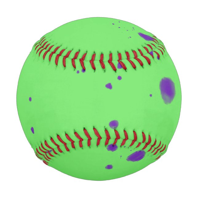 Pelota De Béisbol Púrpura verde neón (Anverso)