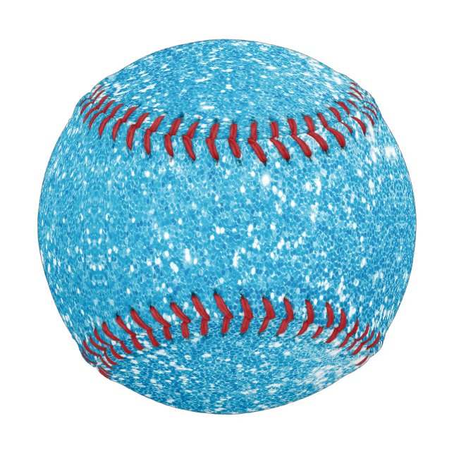 Pelota De Béisbol Purpurina azul (Anverso)