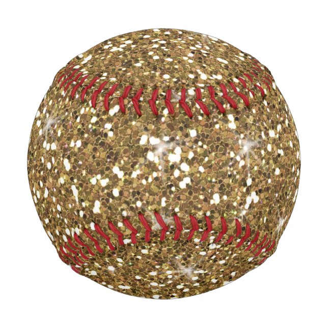 Pelota De Béisbol Purpurina Faux Gold (Anverso)