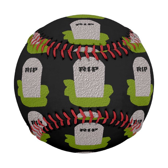 Pelota De Béisbol QEPD Béisbol Tombstone (Anverso)