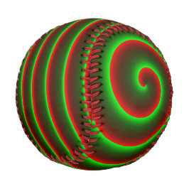 Pelota De Béisbol ¿Quieres cambiar el rojo? Espiral verde llamativo.