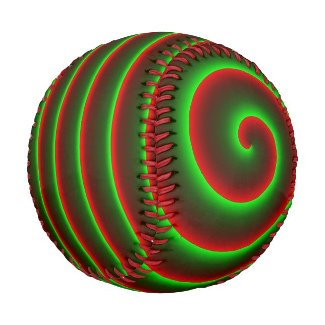 Pelota De Béisbol ¿Quieres cambiar el rojo? Espiral verde llamativo. (Angular)