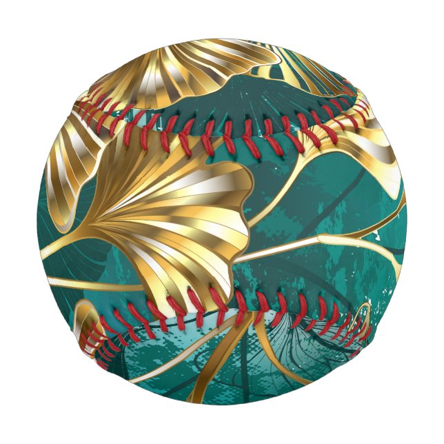 Pelota De Béisbol Rama con hojas doradas Ginko Biloba (Anverso)