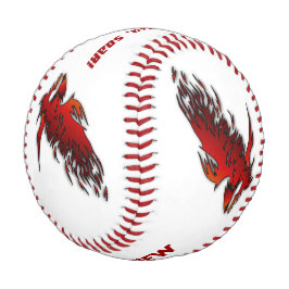 Pelota De Béisbol Raptor Red Flama Personalizado de citas motivacion