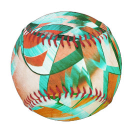 Pelota De Béisbol Rasas azules o cian sobre un naranja rústico rojiz