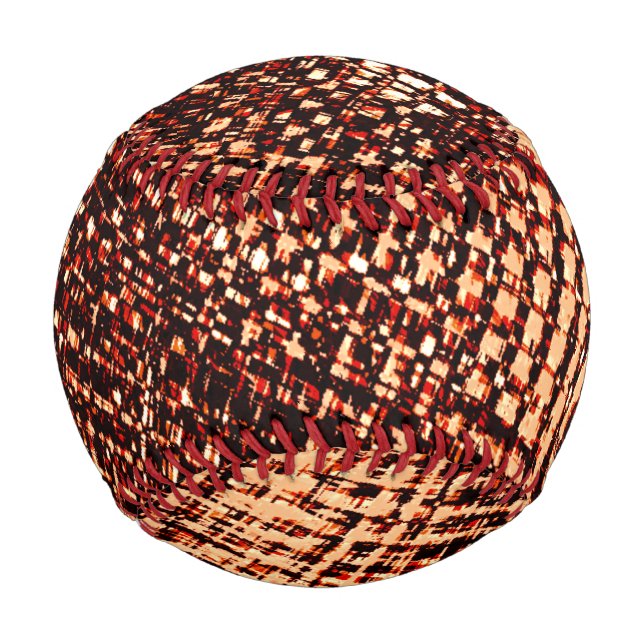 Pelota De Béisbol Rasgos cruzados gruesos en naranja con sombra (Anverso)