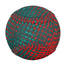 Pelota De Béisbol Rasgos cruzados rojos sobre el cyan carbonizado