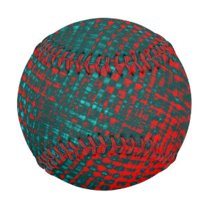 Pelota De Béisbol Rasgos cruzados rojos sobre el cyan carbonizado