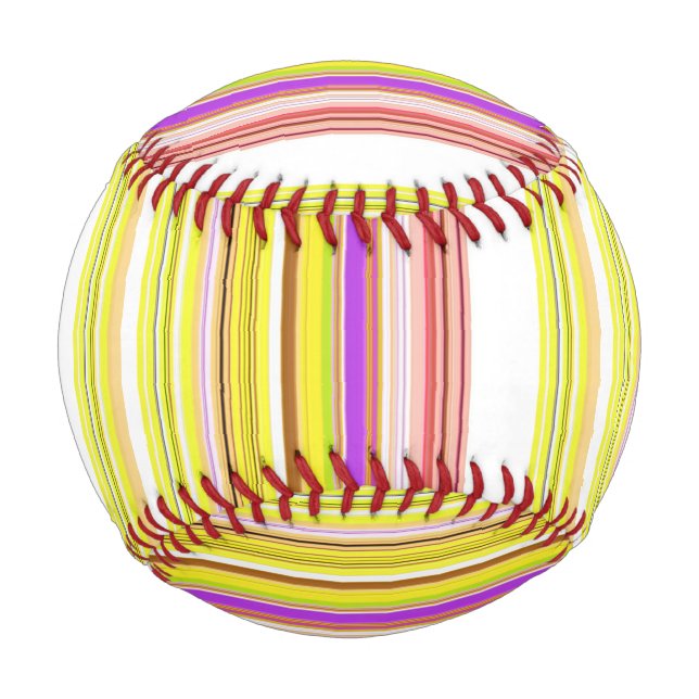 Pelota De Béisbol Rayas amarillas blancas cortas (Anverso)
