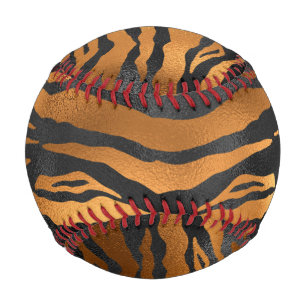 Pelota De Béisbol Rayas de Tigre Negras Marrones Glamurosas Estampad