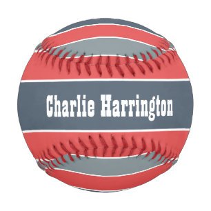 Pelota De Béisbol Rayas personalizado monograma béisbol