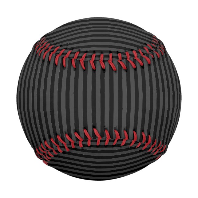 Pelota De Béisbol Rayas verticales negras y negras ahumadas (Anverso)