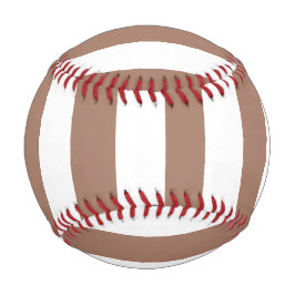 Pelota De Béisbol Rayas verticales vintage Mocha Mousse Blanco