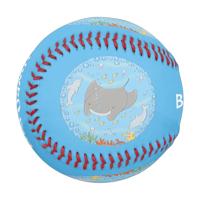 Pelota De Béisbol Rayo de manta y burbujas ilustracion personalizado (Anverso izquierdo)
