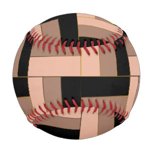 Pelota De Béisbol Rectángulos geométricos de Mocha negra marrón