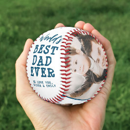 Pelota De Béisbol Recuerdo de 3 fotos del mejor papá del mundo  