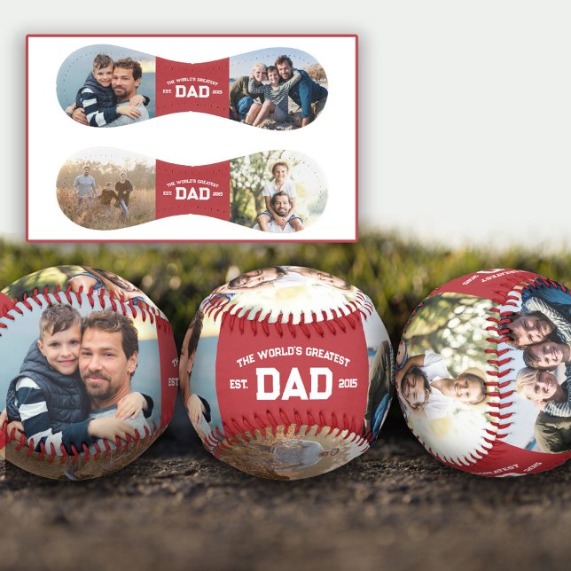 Pelota De Béisbol Red 4 Photos Varisty Font World's Greatest Dad (Subido por el creador)