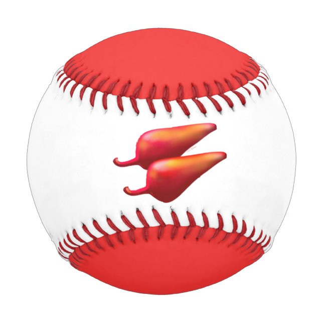 Pelota De Béisbol Red Chili Peppers, béisbol blanco y rojo (Anverso)