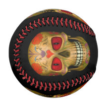 Red Eyed Sugar Skull Zombie Béisbol