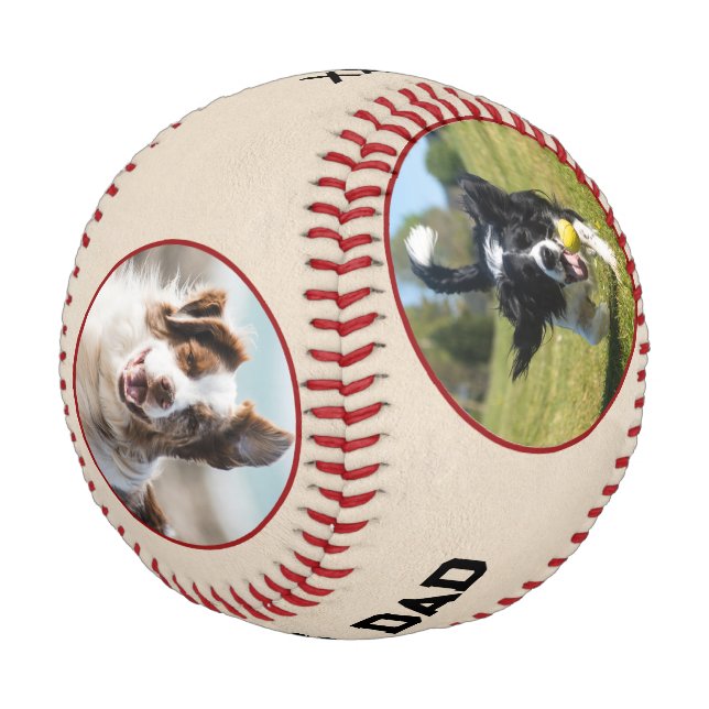 Pelota De Béisbol Regalo de Collage de fotos de perro papá (Angular)