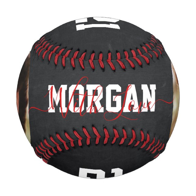Pelota De Béisbol Regalo fotográfico personalizado del cumpleaños de (Anverso)