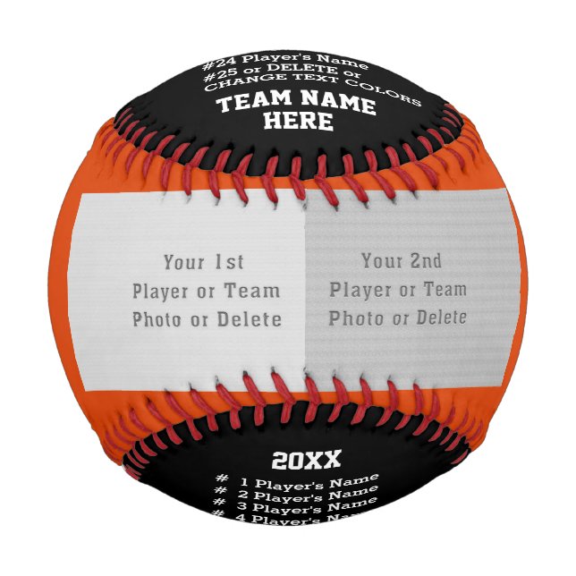 Pelota De Béisbol Regalos de béisbol para SENIORS, TEAM y COACHES, (Anverso)
