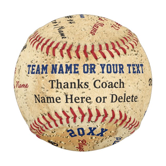 Pelota De Béisbol Regalos de entrenadores de béisbol con nombres de  (Anverso)