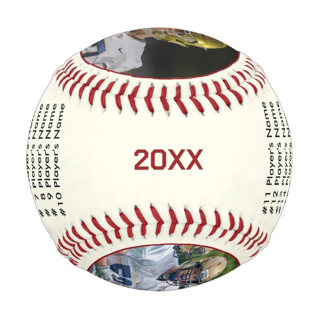 Pelota De Béisbol Regalos de entrenadores de béisbol, foto de equipo (Reverso)