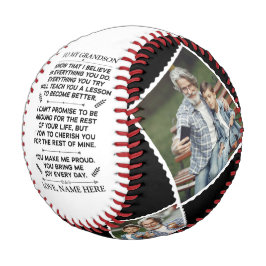 Pelota De Béisbol Regalos de graduación a mi nieto con 4 fotos