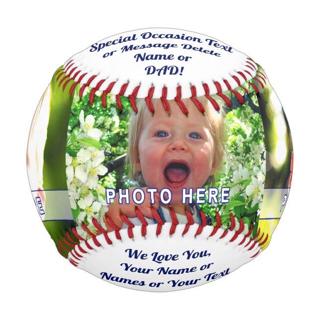 Pelota De Béisbol Regalos personalizados de béisbol para papá, 1 a 3 (Anverso)