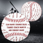 Pelota De Béisbol Regalos Personalizados y Senior para Jugadores de<br><div class="desc">Marrón y blanco personalizado, regalos para jugadores de béisbol, todos los nombres de jugadores. Regalos de béisbol personalizados para los jugadores. Idaes de regalo para el equipo de béisbol de las ligas menores, jugadores de béisbol. Cambie el fondo blanco y los COLORES de letra y texto de cimarrón a sus...</div>