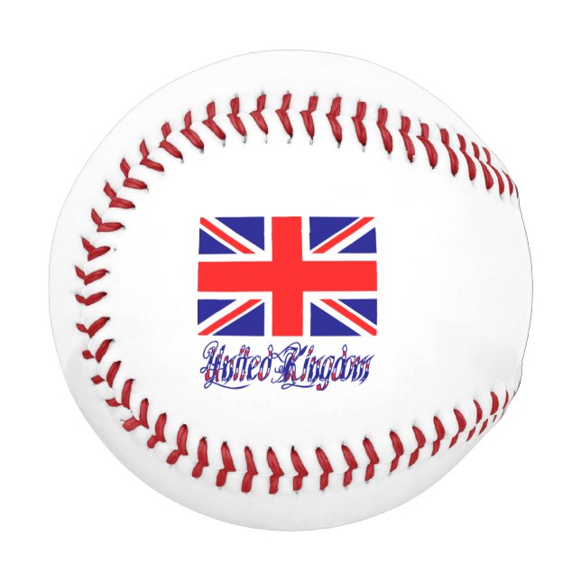 Pelota De Béisbol Reino Unido Bandera Británica Personalización Negr (Anverso izquierdo)