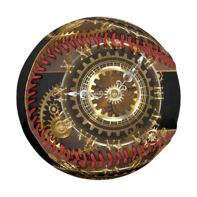 Pelota De Béisbol Reloj de vapor con engranajes antiguos (Anverso izquierdo)