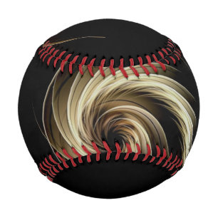Pelota De Béisbol Remolino Dorado Sobre Negro
