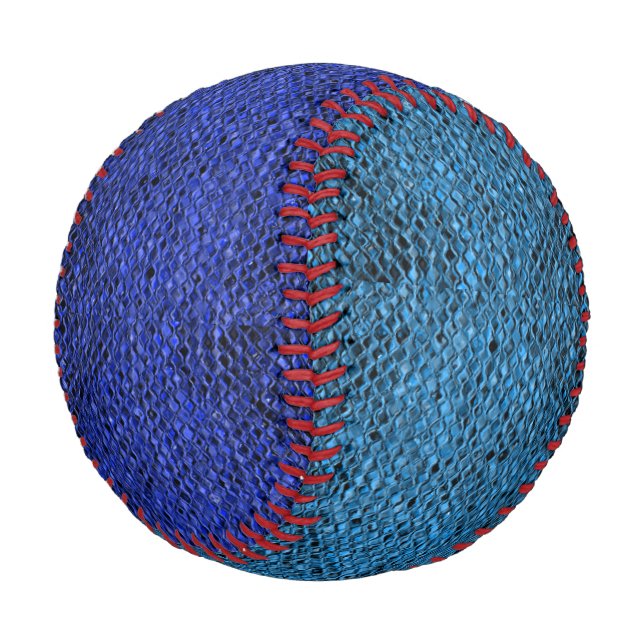 Pelota De Béisbol Reptil azul de piel de serpiente escala dos tonos (Angular)