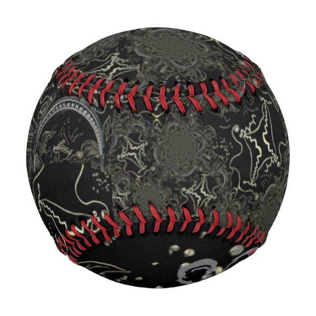 Pelota De Béisbol Resumen de arte negro (Anverso)
