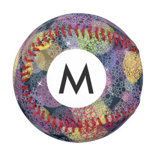 Pelota De Béisbol Resumen de un círculo de puntos de polka cúbico