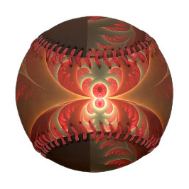 Pelota De Béisbol Resumen luminoso Naranja moderno Fractal rojo