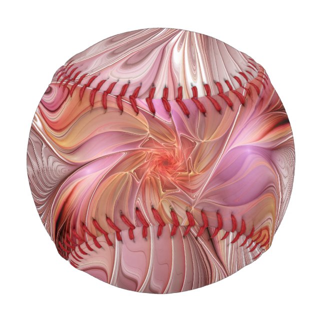 Pelota De Béisbol Resumen mariposa colorida Fantasía arte fractal (Anverso)