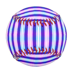 Pelota De Béisbol retro eléctrico rayado azul y púrpura