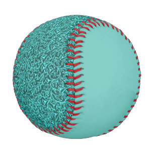 Pelota De Béisbol Retro Floral Jade Verde azulado Turquesa
