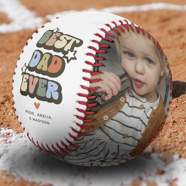 Pelota De Béisbol Retro Mejor Papá Nunca 2 Foto (Subido por el creador)