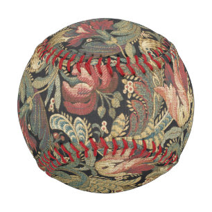 Pelota De Béisbol Rich Floral Tapestry Brocade Antiguo Clásico