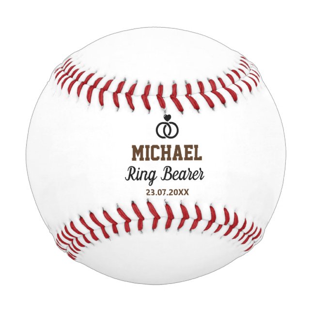 Pelota De Béisbol Ring Bearer Boda Gracias (Anverso)